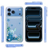 Designer Series Tough Shield Transparent Hybrid Case for iPhone 18 Pro Max and iPhone 17 Pro Max - Blue Floral Cascade with Sparkles
