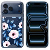Designer Series Tough Shield Transparent Hybrid Case for iPhone 18 Pro Max and iPhone 17 Pro Max - Blue Leaves and Pink Florals