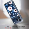Designer Series Tough Shield Transparent Hybrid Case for iPhone 18 Pro Max and iPhone 17 Pro Max - Blue Leaves and Pink Florals