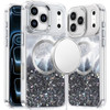 Feather Series Epoxy Glitter Hybrid Case with MagSafe for iPhone 18 Pro Max and iPhone 17 Pro Max - Black
