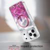 Feather Series Epoxy Glitter Hybrid Case with MagSafe for iPhone 18 Pro Max and iPhone 17 Pro Max - Hot Pink