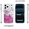 Feather Series Epoxy Glitter Hybrid Case with MagSafe for iPhone 18 Pro Max and iPhone 17 Pro Max - Hot Pink