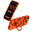 Electroplating Chrome Tough Shield Glitter Case with MagSafe Ring Holder for iPhone 18 Pro Max and iPhone 17 Pro Max - Cosmic Orange