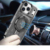 Electroplating Chrome Tough Shield Glitter Case with MagSafe Ring Holder for iPhone 18 Pro Max and iPhone 17 Pro Max - Black
