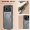 Shade Series Curly Wave Grip Hybrid Case with MagSafe for iPhone 18 Pro and iPhone 17 Pro - Grey