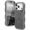 Shade Series Curly Wave Grip Hybrid Case with MagSafe for iPhone 18 Pro and iPhone 17 Pro - Grey