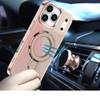 Electroplating Chrome Tough Shield Transparent Case with MagSafe Ring Holder for iPhone 18 Pro and iPhone 17 Pro - Desert Titanium