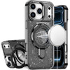 Electroplating Chrome Tough Shield Glitter Case with MagSafe Ring Holder for iPhone 18 Pro and iPhone 17 Pro - Black