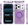 Glitter Series MagSafe Bumper Case with Rotating Ring Holder for iPhone 18 Pro and iPhone 17 Pro - Purple