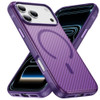 Carbon Fiber Series Hybrid Case with MagSafe for iPhone 18 Pro and iPhone 17 Pro - Purple