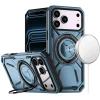 Military Grade MagSafe Hybrid Armor Case with Rotating Kickstand for iPhone 18 Pro and iPhone 17 Pro - Blue