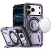 Military Grade MagSafe Hybrid Armor Case with Rotating Kickstand for iPhone 18 Pro and iPhone 17 Pro - Purple
