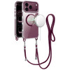 Transparent Protective Bumper Case with MagSafe and Lanyard for iPhone 18 Pro and iPhone 17 Pro - Burgundy
