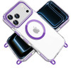 Transparent Protective Bumper Case with MagSafe and Lanyard for iPhone 18 Pro and iPhone 17 Pro - Purple