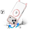 Transparent Protective Bumper Case with MagSafe and Lanyard for iPhone 18 Pro and iPhone 17 Pro - Pink