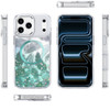 Feather Series Epoxy Glitter Hybrid Case with MagSafe for iPhone 18 Pro and iPhone 17 Pro - Green