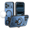 MagSafe Armor Stand Case with Double Finger Ring Holder for iPhone 18 Pro and iPhone 17 Pro - Light Blue