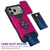 Military Grade All-In-One Ring Stand Card Case for iPhone 18 Pro and iPhone 17 Pro - Hot Pink
