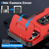 Combat Tough Series Ring Holder Case with Camera Lens Cover for iPhone 18 Pro and iPhone 17 Pro - Red