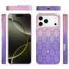 Floral Joy Diamond Crystal TPU Case for iPhone 18 Pro and iPhone 17 Pro - Light Pink Purple