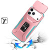 Combat Tough Series Ring Holder Case with Camera Lens Cover for iPhone 18 Pro and iPhone 17 Pro - Pink Teal