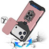 Military Grade All-In-One Ring Stand Card Case for iPhone 18 Pro and iPhone 17 Pro - Rose Gold