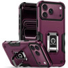 Military Grade Shockproof Hybrid Armor Case with Ring Grip for iPhone 18 Pro and iPhone 17 Pro - Burgundy
