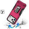 Military Grade Shockproof Hybrid Armor Case with Ring Grip for iPhone 18 Pro and iPhone 17 Pro - Hot Pink