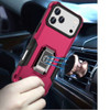 Military Grade Shockproof Hybrid Armor Case with Ring Grip for iPhone 18 Pro and iPhone 17 Pro - Hot Pink