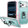 Military Grade TUFF Shockproof Hybrid Armor Case with Ring Grip for iPhone 18 Pro and iPhone 17 Pro - Teal Pink