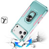 Military Grade TUFF Shockproof Hybrid Armor Case with Ring Grip for iPhone 18 Pro and iPhone 17 Pro - Teal Pink