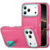 Military Grade TUFF Hybrid Armor Case with Kickstand for iPhone 18 Pro and iPhone 17 Pro - Hot Pink Teal