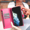 Leather Wallet Case with Zipper Pocket for iPhone 18 Pro and iPhone 17 Pro - Hot Pink