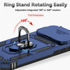 Military Grade Hybrid Case with Ring Grip and Camera Lens Protector for iPhone 18 Pro and iPhone 17 Pro - Blue