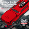 Military Grade Hybrid Case with Ring Grip and Camera Lens Protector for iPhone 18 Pro and iPhone 17 Pro - Red