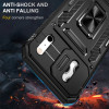 Military Grade Ring Holder Case with Camera Lens Cover for iPhone 18 Pro and iPhone 17 Pro - Black