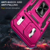 Military Grade Ring Holder Case with Camera Lens Cover for iPhone 18 Pro and iPhone 17 Pro - Hot Pink