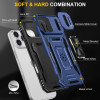 Military Grade Ring Holder Case with Camera Lens Cover for iPhone 18 Pro and iPhone 17 Pro - Blue