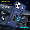 Military Grade Ring Holder Case with Camera Lens Cover for iPhone 18 Pro and iPhone 17 Pro - Blue