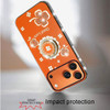 Four-Leaf Clover Diamond Rhinestone Case with Ring Grip for iPhone 18 Pro and iPhone 17 Pro - Cosmic Orange