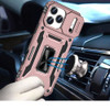 Military Grade Ring Holder Case with Camera Lens Cover for iPhone 18 Pro and iPhone 17 Pro - Rose Gold