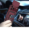 Military Grade Hybrid Case with Ring Grip and Camera Lens Protector for iPhone 18 Pro and iPhone 17 Pro - Burgundy