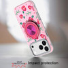 Circular Series Hybrid Case with Rotating Ring Stand for iPhone 18 Pro and iPhone 17 Pro - Flowers Pink