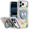 Circular Series Hybrid Case with Rotating Ring Stand for iPhone 18 Pro and iPhone 17 Pro - Flower Garden