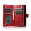 Leather Wallet Case with Zipper Pocket for iPhone 18 Pro and iPhone 17 Pro - Red