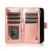 Leather Wallet Case with Zipper Pocket for iPhone 18 Pro and iPhone 17 Pro - Rose Gold