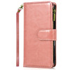 Leather Wallet Case with Zipper Pocket for iPhone 18 Pro and iPhone 17 Pro - Rose Gold