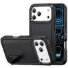 Military Grade TUFF Hybrid Armor Case with Kickstand for iPhone 18 Pro and iPhone 17 Pro - Black