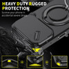 Dual Layer Magnetic Ring Case with Rotating Stand and Privacy Camera Cover for iPhone 18 Pro Max and iPhone 17 Pro Max - Black