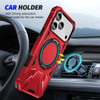 Military Grade TUFF MagSafe Case with Rotating Ring Stand for iPhone 18 Pro Max and iPhone 17 Pro Max - Red